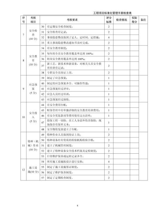 中铁工程项目管理标准化手册检查用表(30个).docx