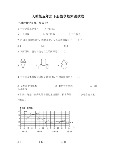 人教版五年级下册数学期末测试卷及参考答案【巩固】.docx