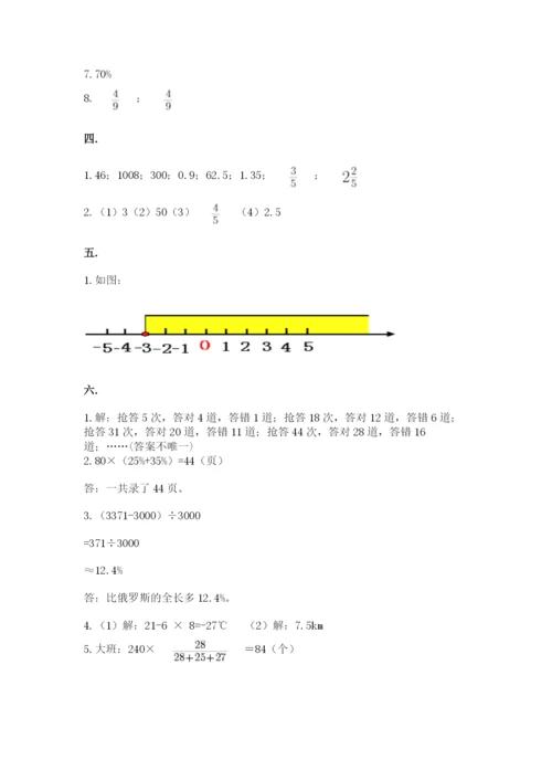 北师大版六年级数学下学期期末测试题带答案（轻巧夺冠）.docx