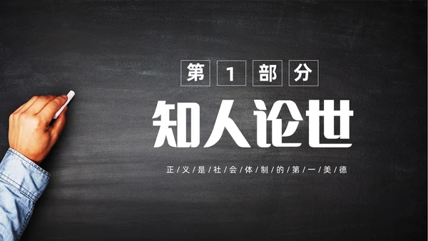 简约黑板风高中课件人应当坚持正义课件