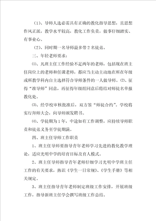 新任班主任导师制工作总结共4篇班主任指导老师工作总结