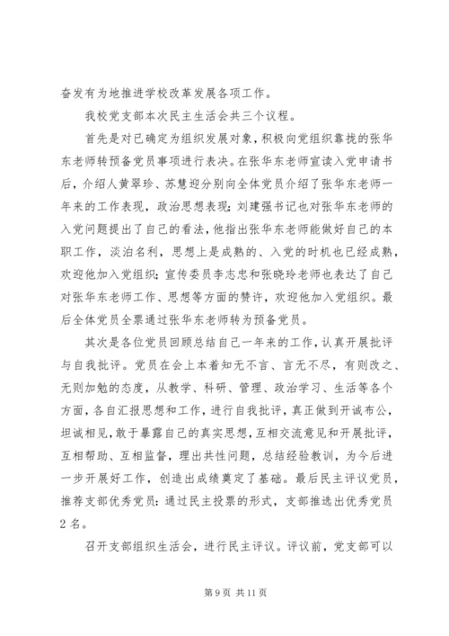 党员民主生活会总结.docx