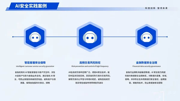 蓝色科技人工智能安全科普宣传PPT模板