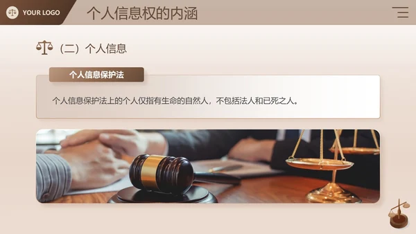 棕色简约商务风企业法律宣传培训个人信息保护法课件PPT模板