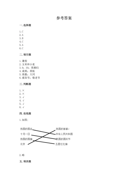 新部编版二年级上册道德与法治期末测试卷（黄金题型）word版.docx