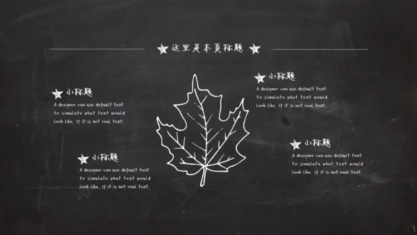 黑板风粉笔字毕业答辩通用PPT模板
