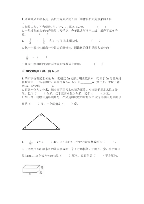 通道侗族自治县六年级下册数学期末测试卷精品有答案.docx