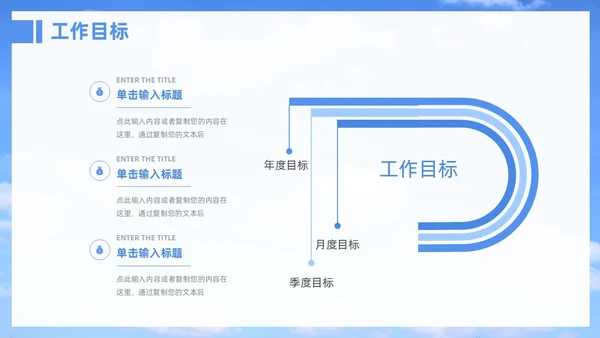 蓝天天空指路牌励志简约个人年终总结汇报PPT模板工作总结年终总结