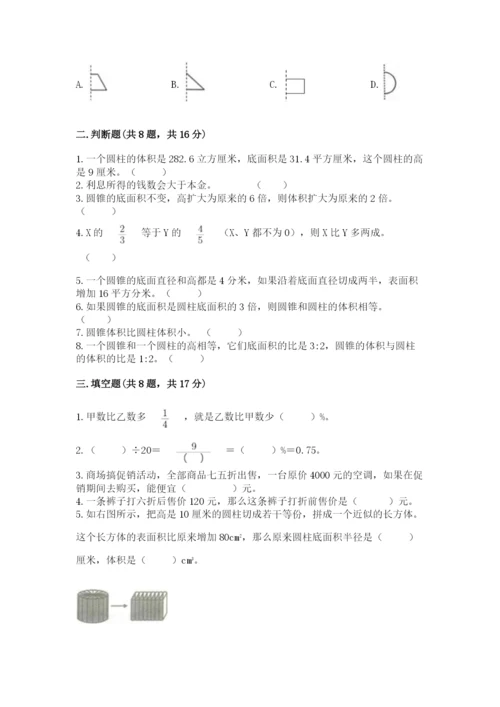 北京版六年级下册数学期中测试卷【网校专用】.docx