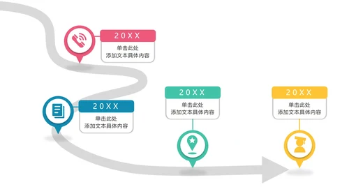 扁平简约通用时间轴图表PPT模板