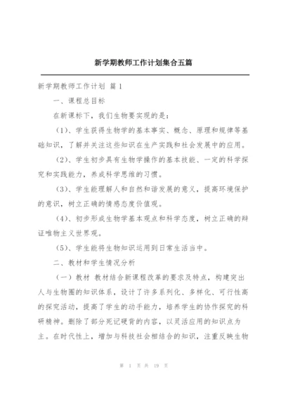 新学期教师工作计划集合五篇.docx