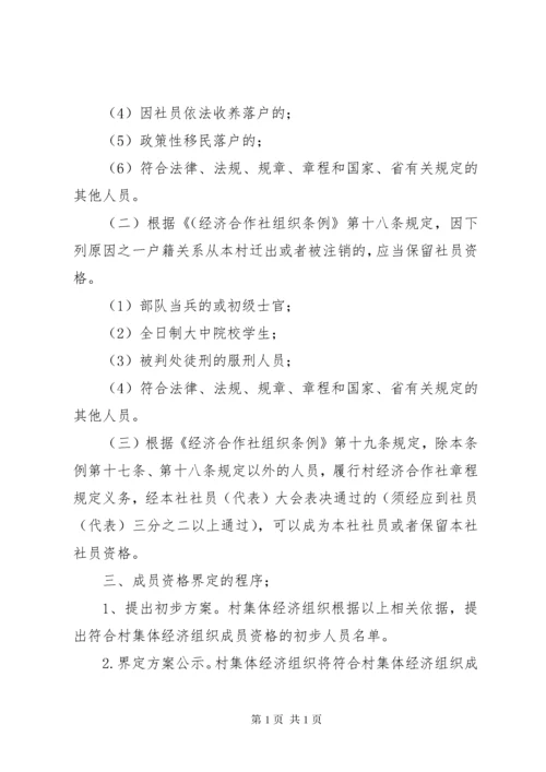 [农村集体经济组织成员资格认定标准]集体经济组织成员资格认定.docx