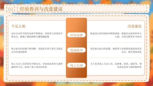 橙色插画风感恩节活动总结PPT模板