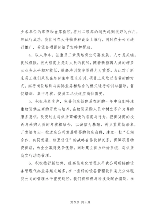 振华公司物资部工作计划总结.docx