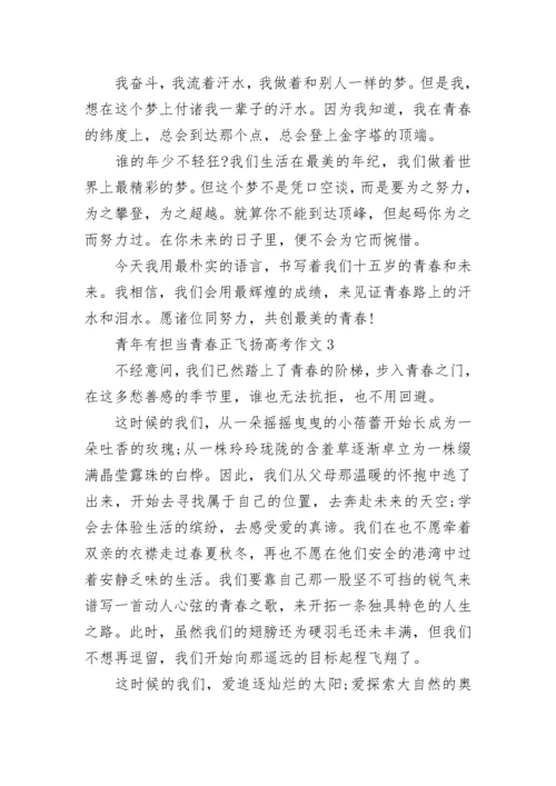 青年有担当青春正飞扬高考作文（10篇）范文.docx