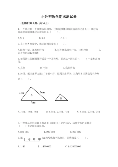 小升初数学期末测试卷【学生专用】.docx