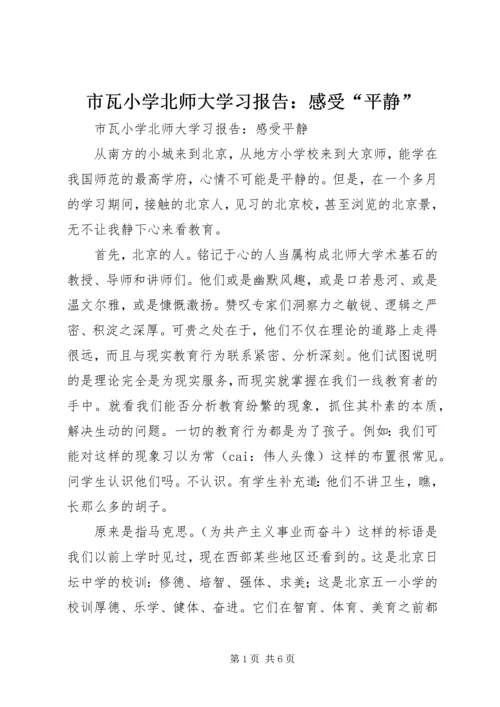 市瓦小学北师大学习报告：感受“平静”.docx