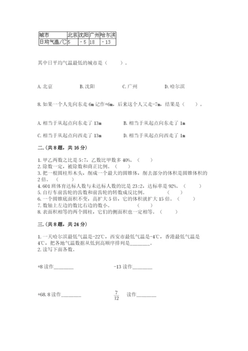 人教版数学六年级下册试题期末模拟检测卷附完整答案【各地真题】.docx