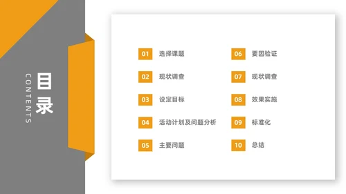橙色5S改善报告管理工作总结经营分析表格PPT模板质量管理
