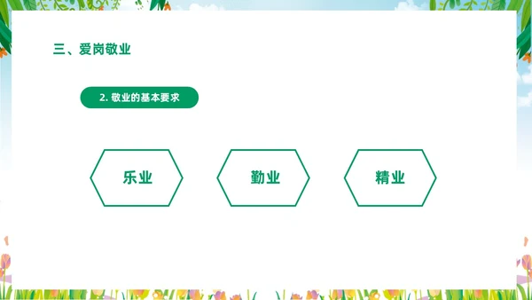 绿色清新花卉一分劳动一分收获大学生劳动教育主题班会PPT
