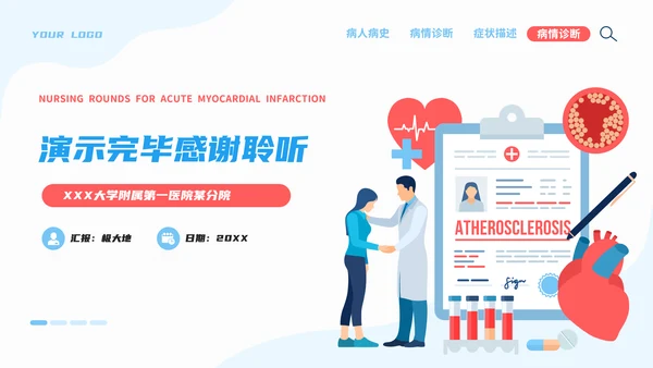 医务人员急性心梗护理查房PPT模板