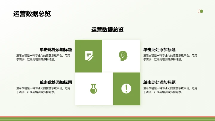 绿色简约风年中运营数据分析PPT