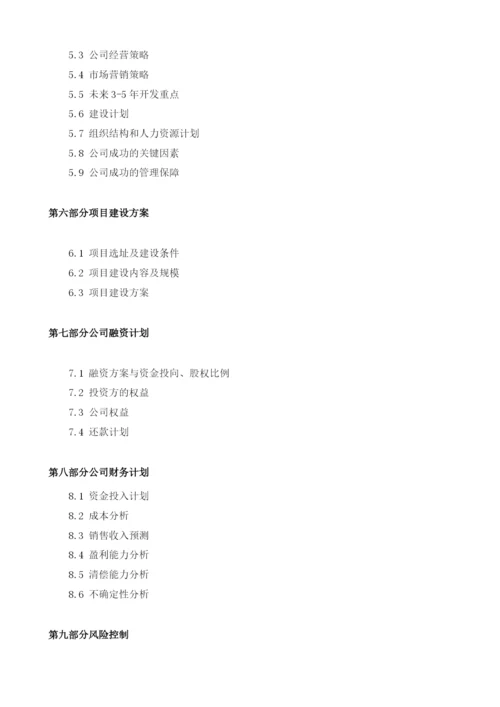 投资公司商业计划书模板.docx