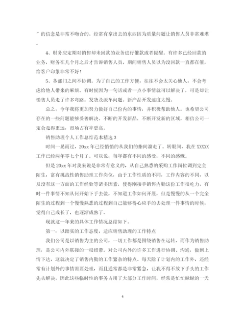 精编之销售助理个人工作总结范本精选.docx