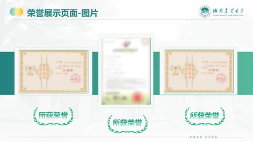 湖南农业大学毕业课题答辩通用PPT模板