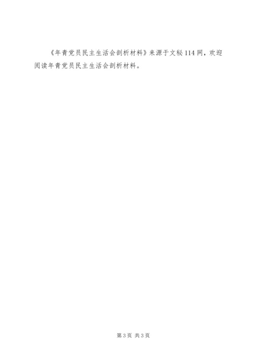 年青党员民主生活会剖析材料.docx