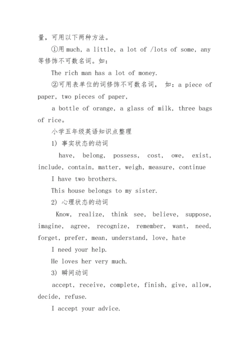 小学五年级英语知识点重要笔记精选.docx