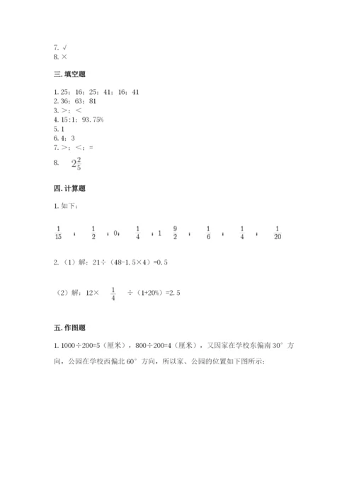 六年级上册数学期末测试卷含答案【培优a卷】.docx
