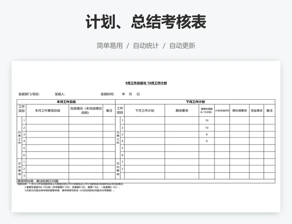 计划、总结考核表