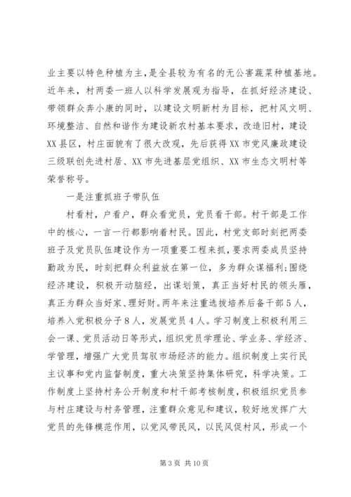 村党支部工作事迹材料.docx