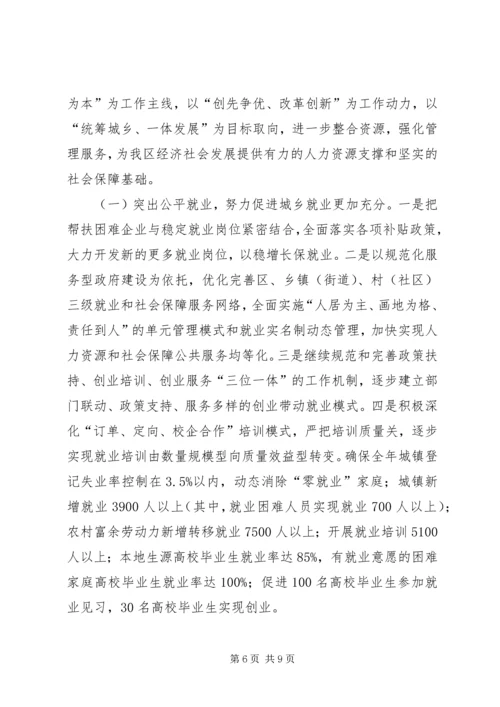 人力资源和社会保障局工作推进情况报告精编.docx