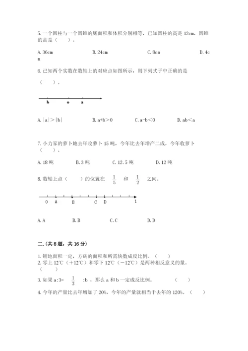 苏教版数学小升初模拟试卷含答案（名师推荐）.docx