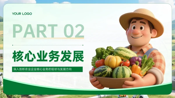 绿色农业企业部门汇报会议PPT模板