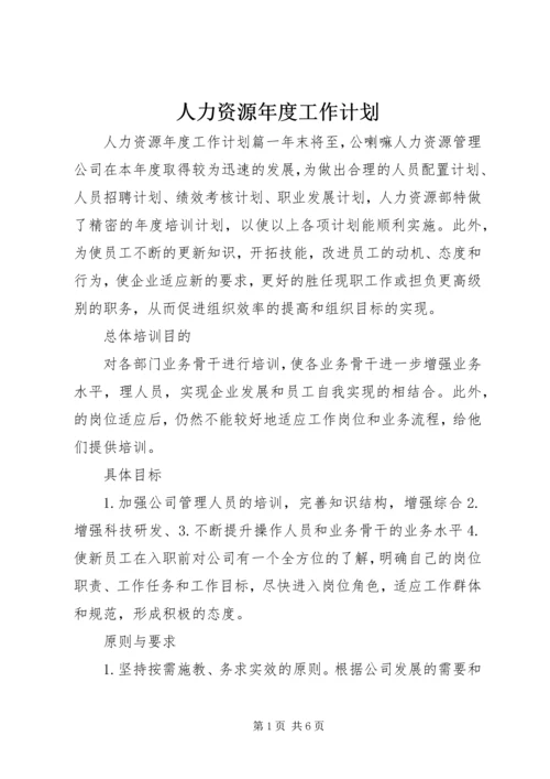 人力资源年度工作计划.docx