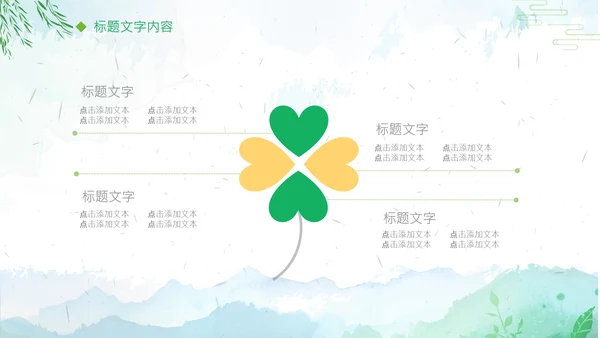 清新绿色清明节踏青PPT模板