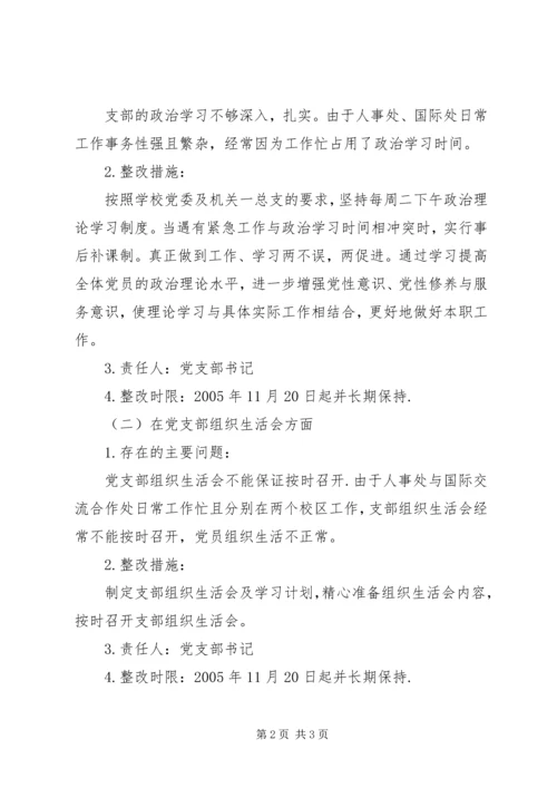 人事处与国际交流处党支部整改措施.docx