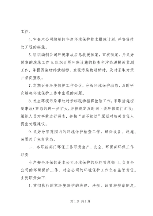 XX环境保护组织机构及管理职责.docx