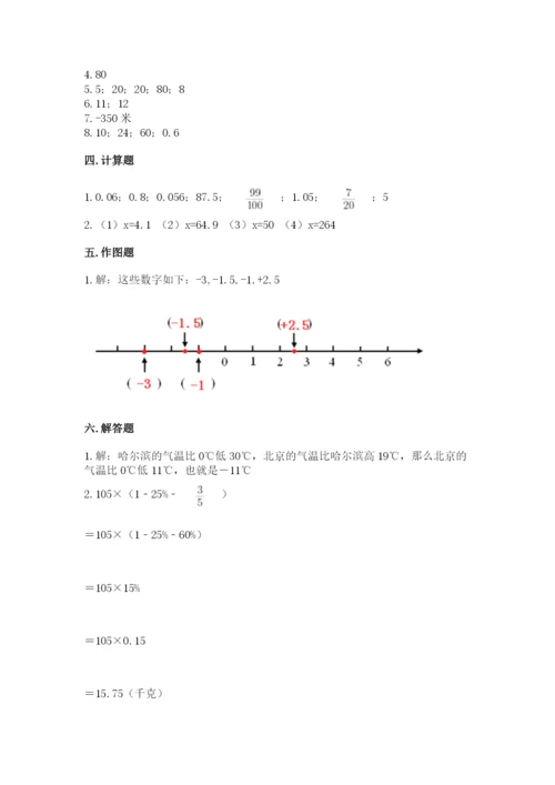 人教版六年级下册数学期末测试卷精品加答案.docx