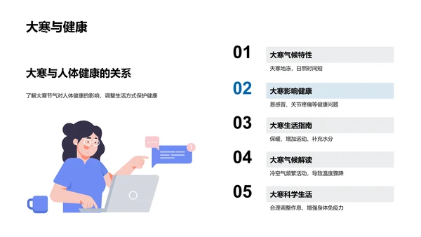 大寒生活科学指南PPT模板