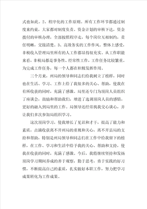财政局顶岗学习体会
