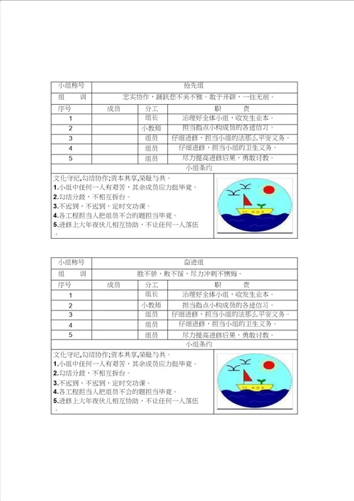 小组合作学习组牌设计