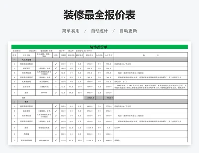 装修最全报价表