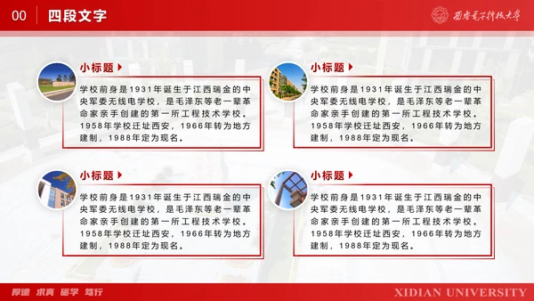 西安电子科技大学毕业论文答辩通用PPT模板