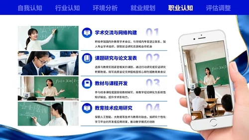 蓝色创意职业生涯规划大赛PPT模板