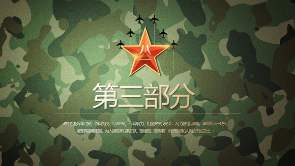 迷彩风格青春梦强军梦八一部队军事PPT
