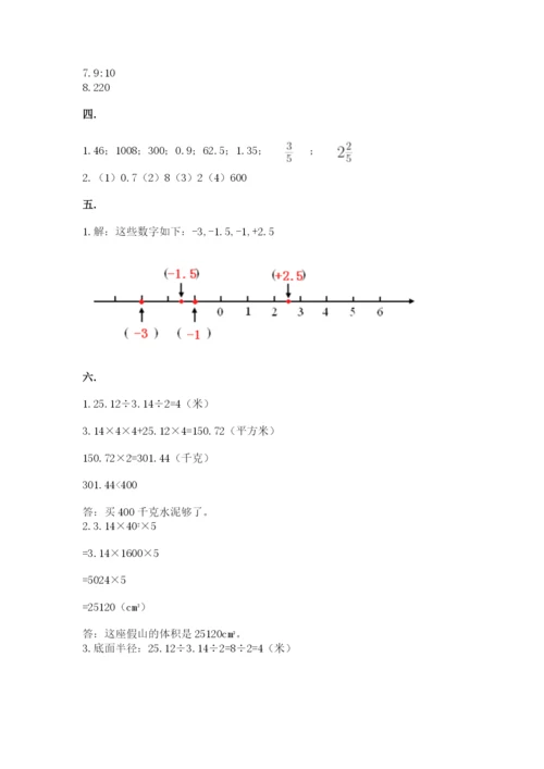 小学毕业班数学检测题含完整答案【历年真题】.docx